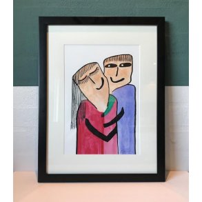 Original bl�ktegning 2 Rammem�l: 30x40 cm.