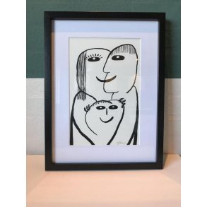 Original bl�ktegning 19 Rammem�l: 30x40 cm.