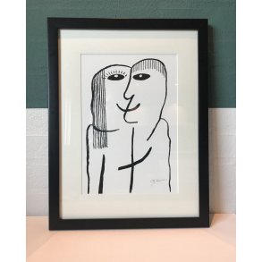 Original bl�ktegning 13 Rammem�l: 30x40 cm.