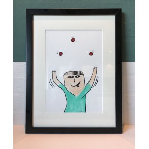 Original bl�ktegning 22 Rammem�l: 30x40 cm.