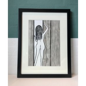 Original bl�ktegning 4 Rammem�l: 30x40 cm.