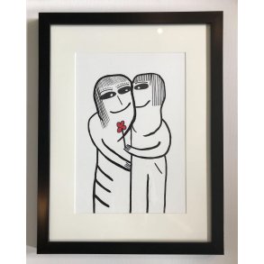 Original bl�ktegning 3 Rammem�l: 30x40 cm.