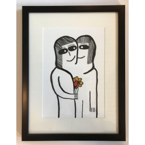 Original bl�ktegning 20 Rammem�l: 30x40 cm.