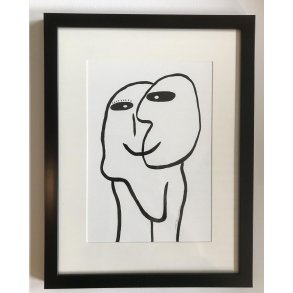 Original bl�ktegning 23 Rammem�l: 30x40 cm.